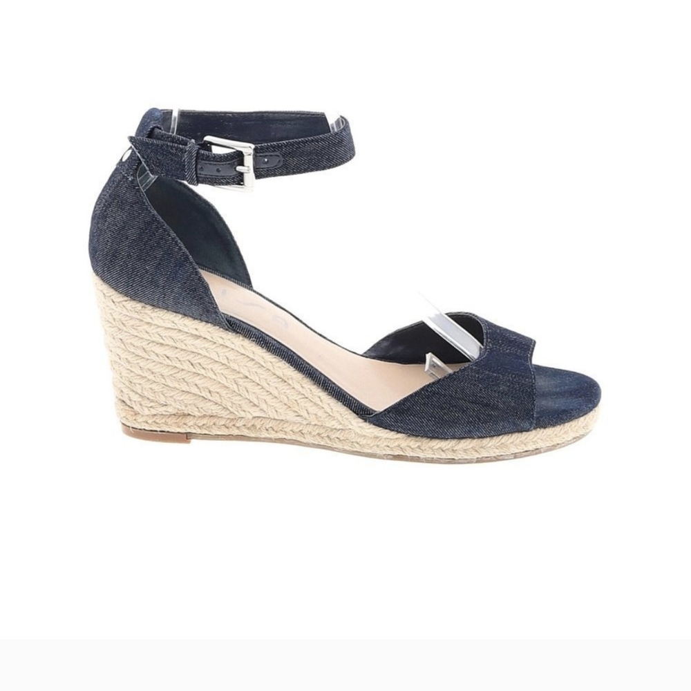 Unisa Dark Blue Denim Wedge Sandals